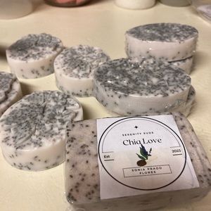 Natural homemade exfoliating chia soaps